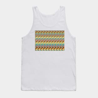 Turquoise and gold geometric pattern Tank Top